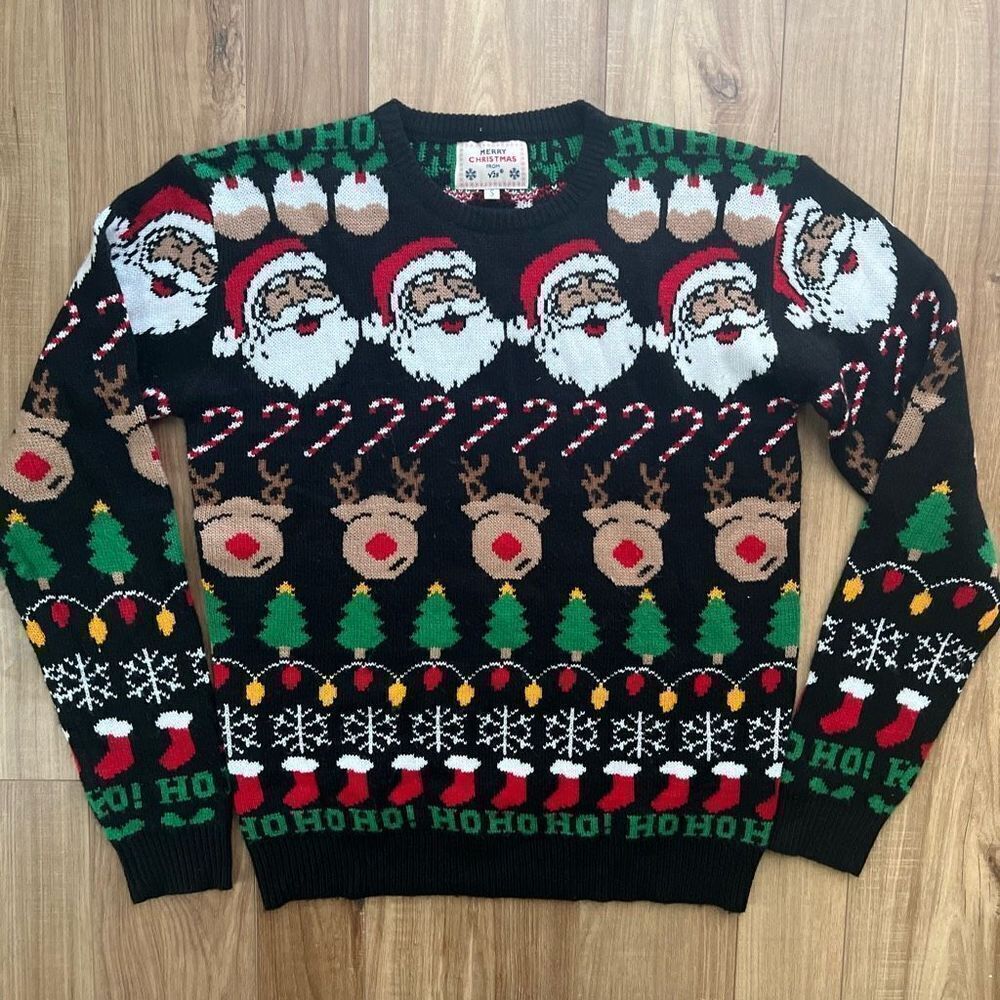 Ugly Christmas Sweater Santa Claus size S